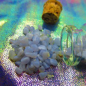 Blue Lace Agate Gemstone Chips In A Bottle Embellishment